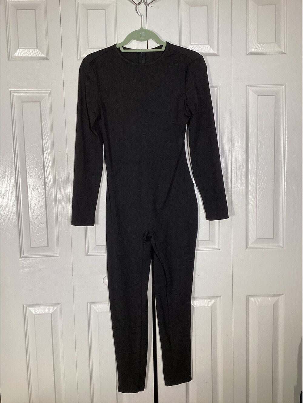 Shein Black Long Sleeve Open Back Pant Jumpsuit Outfit Womens Size Small